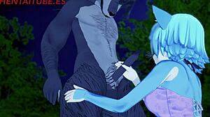 furry yiff hentai has wolf and kitty handjob blowjob and fuck