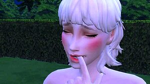 3d hottie gets fucked hard in the forest anime scene