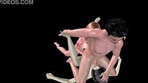 Beautiful shemale fucks girl pussy while man fucks mouth