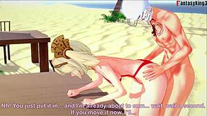 Burnice in bikini gets fucked on the beach fantasy