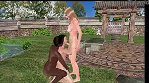 Animated 3d shemale porn - black man sucking shemale while handjob from white then shemale doggy fuck