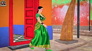 Horny desi indian bhabhi fucked hard by village leader outdoor