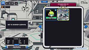 Banging femboy robots in fembot vending machine game