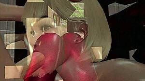 hot princess in red nylon does gloryhole handjob and oral
