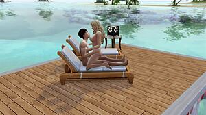 Mature Couple Has Passionate Public Sex On Beach In The Sims 4 Anime 3d