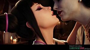 juri han and lady dimitrescu share lesbian kisses