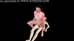 Animated 3d porn asian man riding strapon