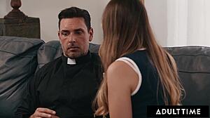 Conservative melissa catches virgin priest jerking