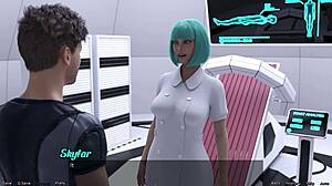 Blue Haired Milf Wants Threesome With Busty Doctor