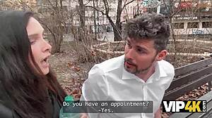 A sexy mistress seduced a young guy on the street