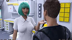 Blue Haired Milf Wants Threesome With Busty Doctor