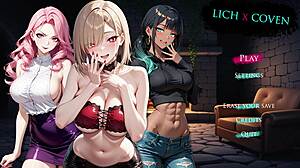 sexy blonde witch gives amazing blowjobs in hentai game