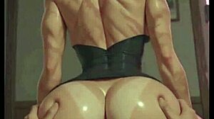 muscular anime girls with thick asses ride cock hard