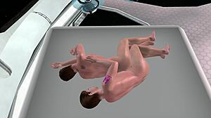 muscular man deepthroats cock then gets spoon fucked
