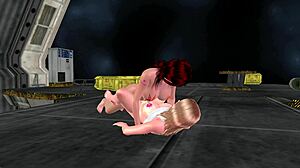 beautiful big breasted shemales fuck each others ass machinery position 3d