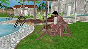 Animated 3d threesome shemale porn near pool