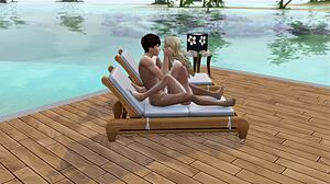 Mature Couple Has Passionate Public Sex On Beach In The Sims 4 Anime 3d