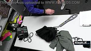 caught stealing shoes she strips naked for the guards search