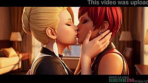 Mature x vice lesbian kissing scene