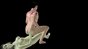 Animated 3d porn asian man riding strapon