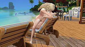 Mature Couple Has Passionate Public Sex On Beach In The Sims 4 Anime 3d