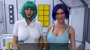 Blue Haired Milf Wants Threesome With Busty Doctor