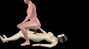 Animated 3d porn asian man riding strapon