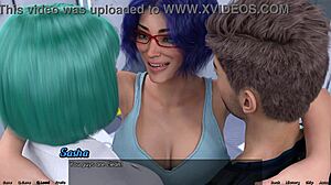 Blue Haired Milf Wants Threesome With Busty Doctor