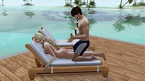 Mature Couple Has Passionate Public Sex On Beach In The Sims 4 Anime 3d