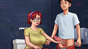 Bathroom fun with big tits judith - summertime saga part 3