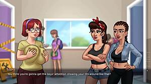 Bathroom fun with big tits judith - summertime saga part 3