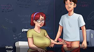 Bathroom fun with big tits judith - summertime saga part 3