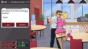 sexy waitress fucks customers after workout