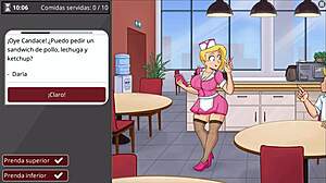 sexy waitress fucks customers after workout