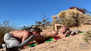hot couple fuck and suck in the sand dunes
