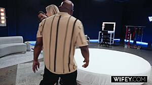 Wifey takes five cocks in rough gangbang