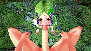 hot sex in the forest with cute elf girl