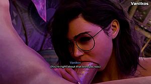 glasses teen rides huge cock