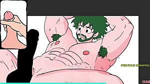 yaoi anime naked midoriya deku with huge censored black cock slowly colored in until fully explicit 2 male joi masturbation instructions for men