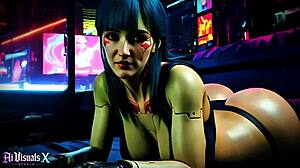 I fucked my blue hair cyberpunk gf all night
