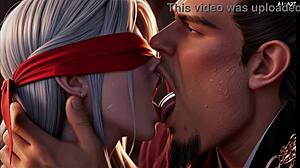 cuckold husband watches fat bull fuck blindfolded concubine