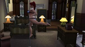 pawg makes out with boyfriend then poledances in outfit
