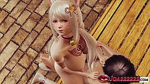 Moritani kanami in kitty cosplay gets garden creampie