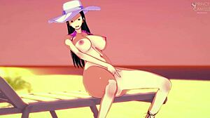 anime girl with big boobs acts as nudist slut