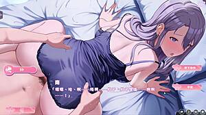 hentai game happiness double room shows mature silver babe in steamy bath