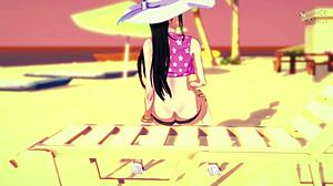 anime girl with big boobs acts as nudist slut