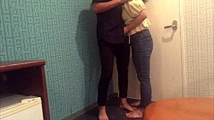 Japanese Couple Fucks Hard At Home Entrance