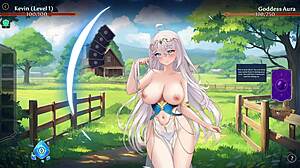 goddess gives a divine blow job in aura hentai cards ep 1