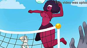fucking and cumming inside garnet at the beach