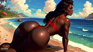 Massive ass ebony twerks in bikini